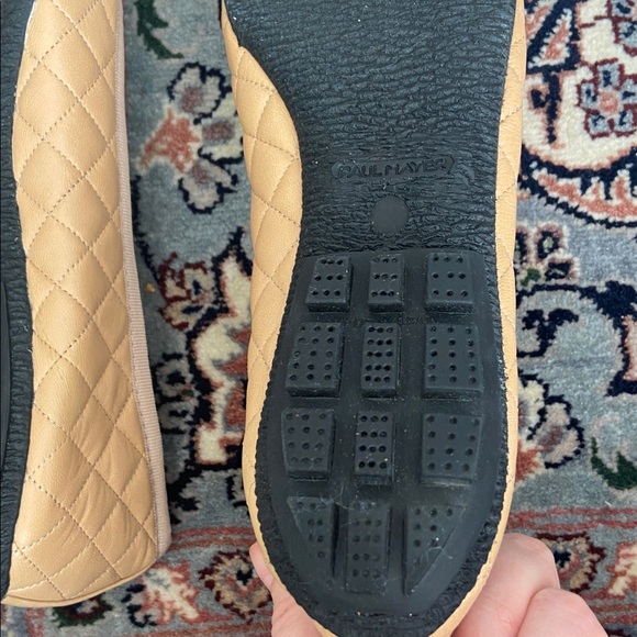 Paul Mayer quilted ballet flats tan black size 8 - Picture 10 of 12